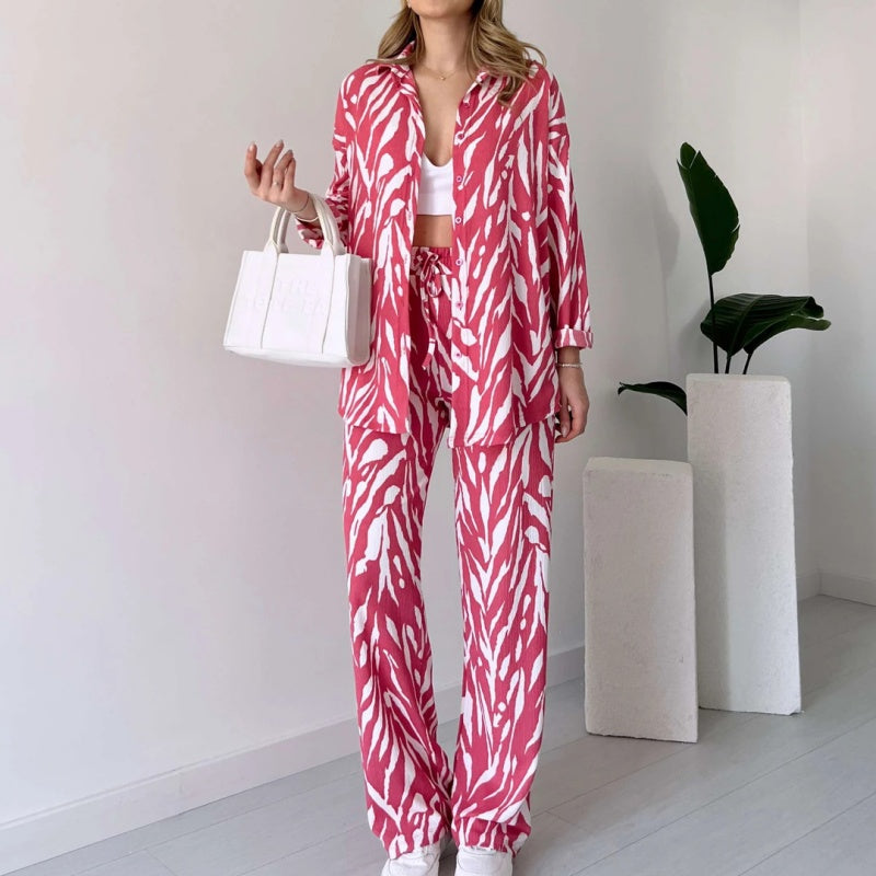 Evangeline | Stylisches Hemd- und Hosenset im Zebradruck