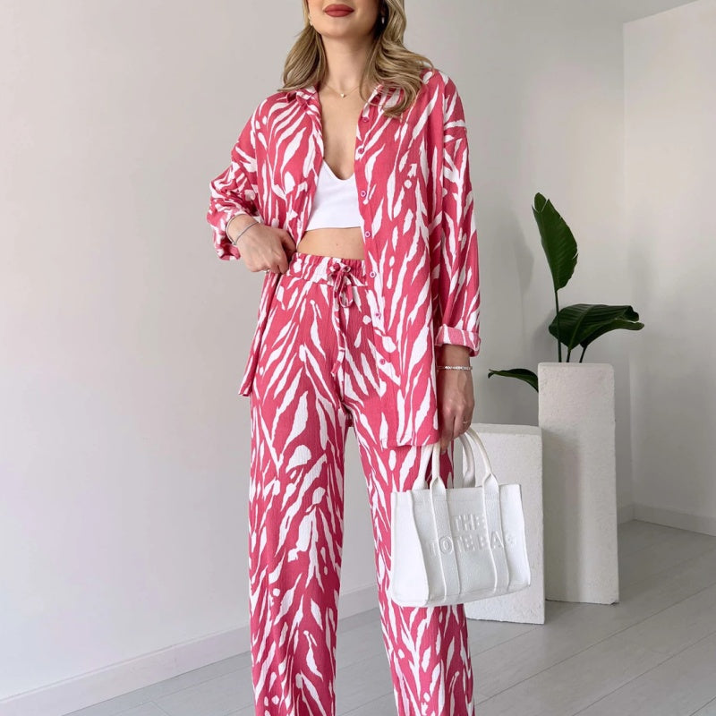 Evangeline | Stylisches Hemd- und Hosenset im Zebradruck