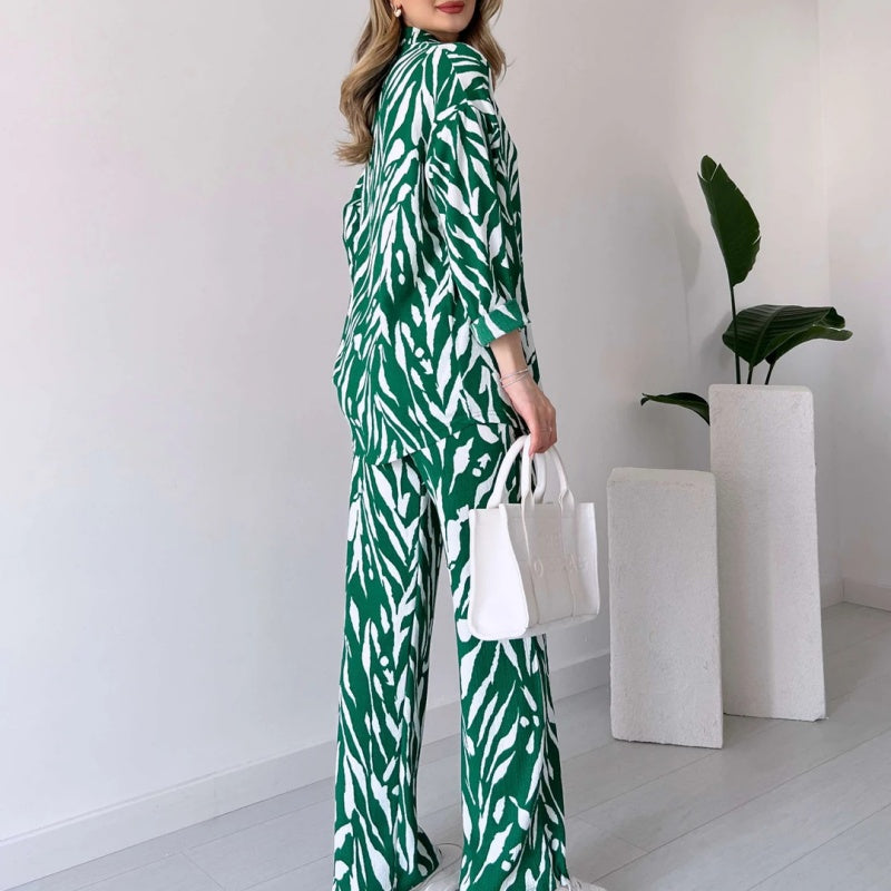 Evangeline | Stylisches Hemd- und Hosenset im Zebradruck