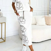 Lyca | Lässiges Damen-Set mit Blumen-T-Shirt und Bustier-Rock