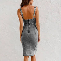 Roxanna | Figurbetont Denim-Kleid