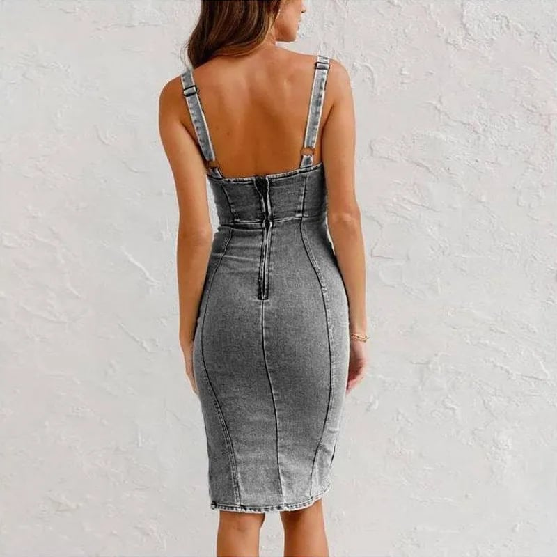 Roxanna | Figurbetont Denim-Kleid