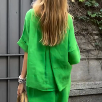 Jaclyn | Lässiges Leinen-Set mit Hemd & Hose