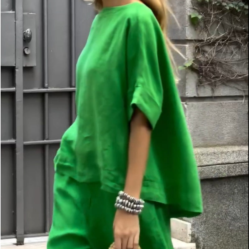 Jaclyn | Lässiges Leinen-Set mit Hemd & Hose