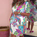 Oprah | Buntes Minikleid mit kurzen Ärmeln