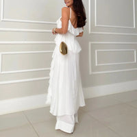 Lexi | Modisches gerafftes Kleid und Spaghettiträgerhose Set