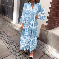 Trina | Lässiges Maxikleid mit Boho-Print und fließendem Schnitt