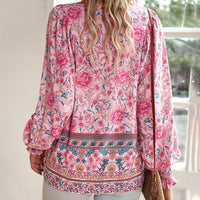 Betha | Bedrucktes Langarmshirt mit V-Ausschnitt