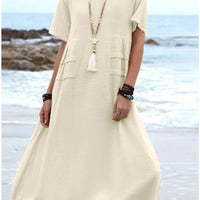 Swift | Midikleid aus Baumwolle und Leinen für Frauen