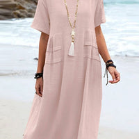 Swift | Midikleid aus Baumwolle und Leinen für Frauen