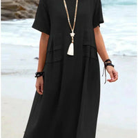 Swift | Midikleid aus Baumwolle und Leinen für Frauen