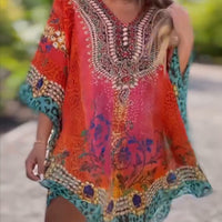 Asiarra | Feminines Kleid mit asymmetrischem Design und V-Ausschnitt