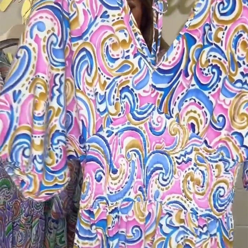 Emily | Stylischer Jumpsuit mit V-Ausschnitt und Druck für Damen