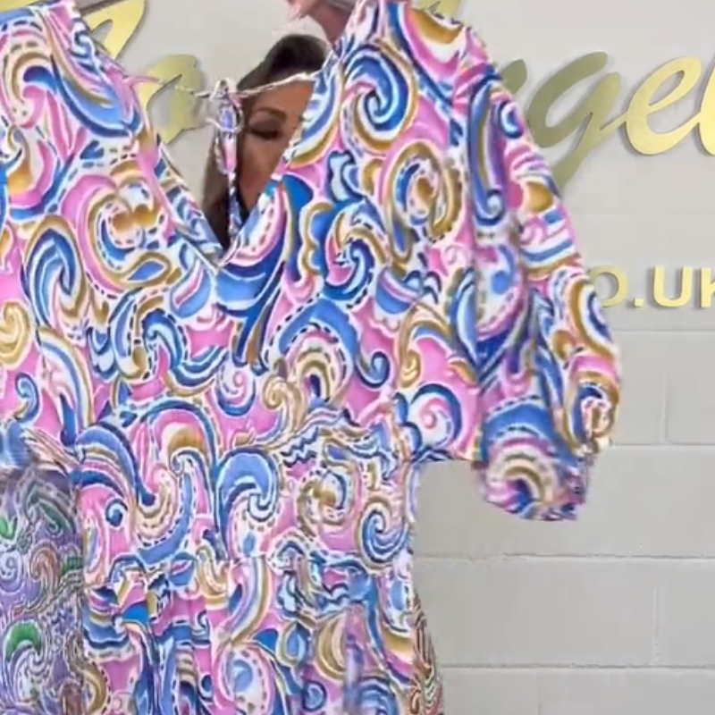 Emily | Stylischer Jumpsuit mit V-Ausschnitt und Druck für Damen