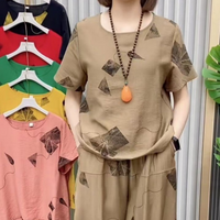 Mazel | Modisches Damen-Set mit bedrucktem Oberteil und 7/8-Hose