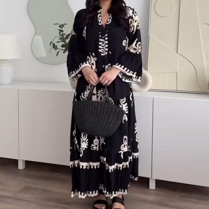 Rosarya | Feminines Midikleid mit Rüschensaum und lockerem Schnitt