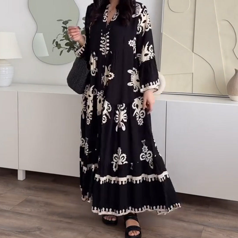 Rosarya | Feminines Midikleid mit Rüschensaum und lockerem Schnitt