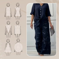 Damara | Stilvolles Zweiteiliges Set: Lockeres Cardigan-Shirt und High-Waist-Hose