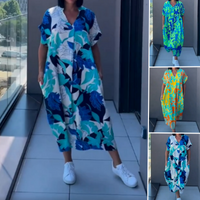 Bern | Stilvolles bedrucktes Damenkleid mit V-Ausschnitt