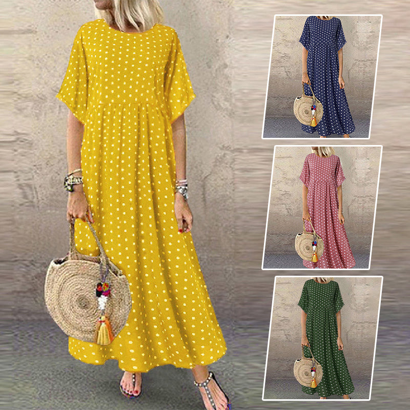 Jaeli | Boho-Maxikleid mit Tupfen