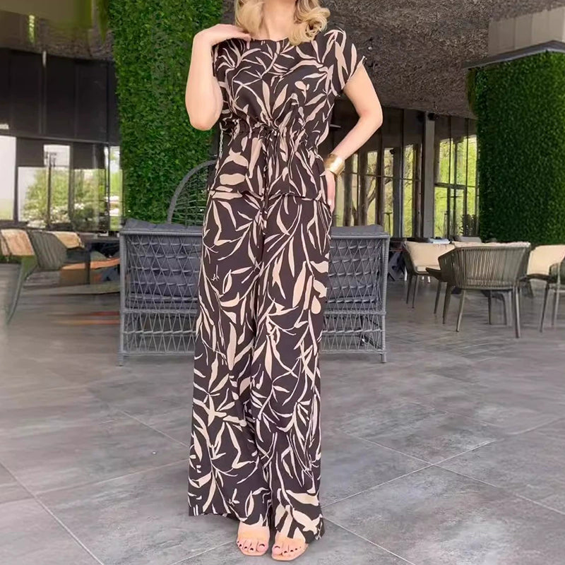 Romina™ | 2-teiliges Set mit bedrucktem Hemd und weiter Hose