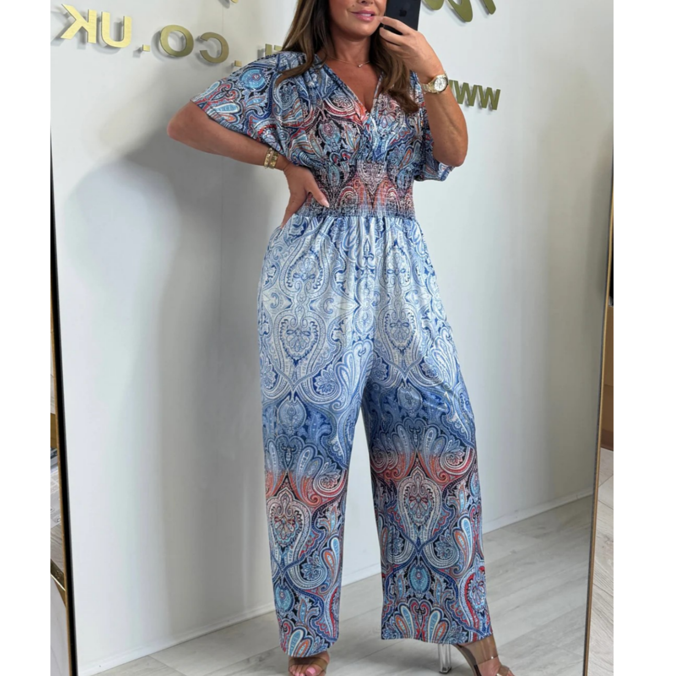 Tia | Weite Boho-Jumpsuit mit Print
