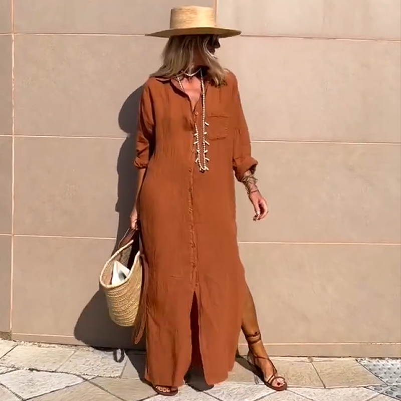 Willow | Lässiges knöchellanges Kleid in stilvoller Uni-Farbe