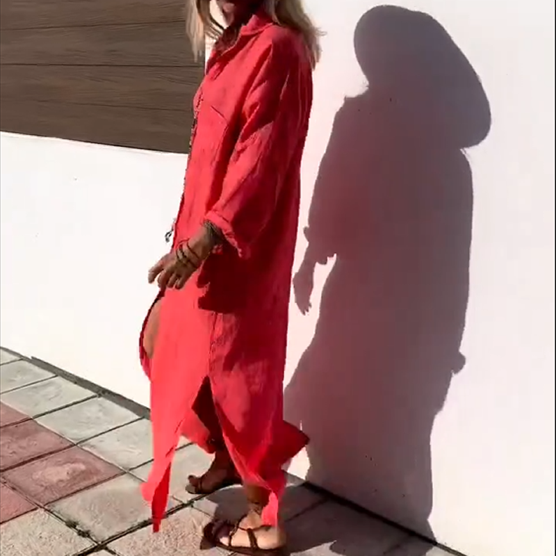 Willow | Lässiges knöchellanges Kleid in stilvoller Uni-Farbe