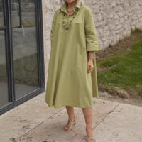 Portia | Luftiges Midikleid im Tunika-Stil mit Kragen