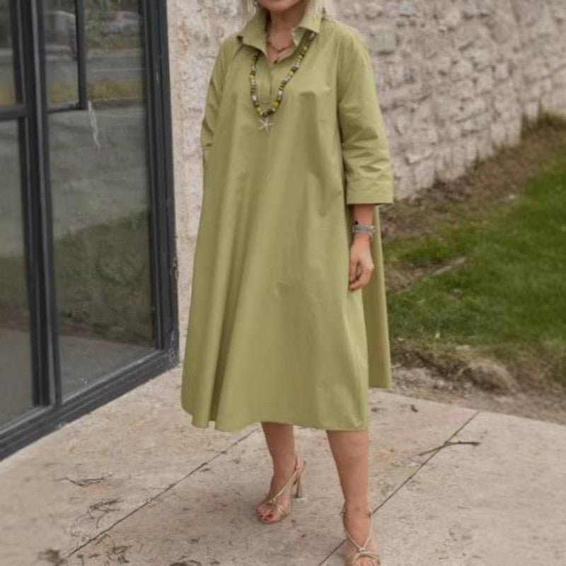 Portia | Luftiges Midikleid im Tunika-Stil mit Kragen