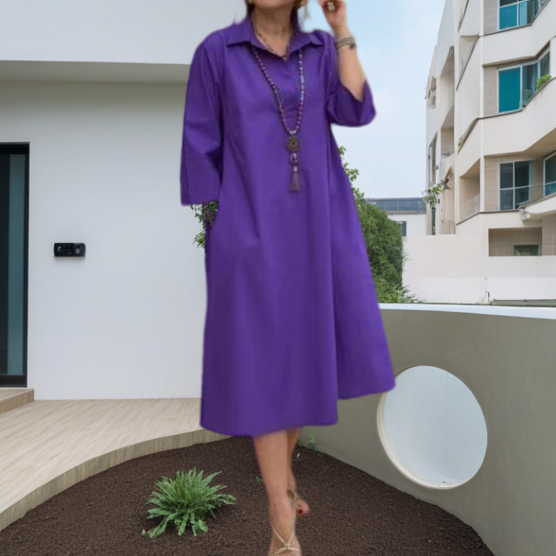 Portia | Luftiges Midikleid im Tunika-Stil mit Kragen