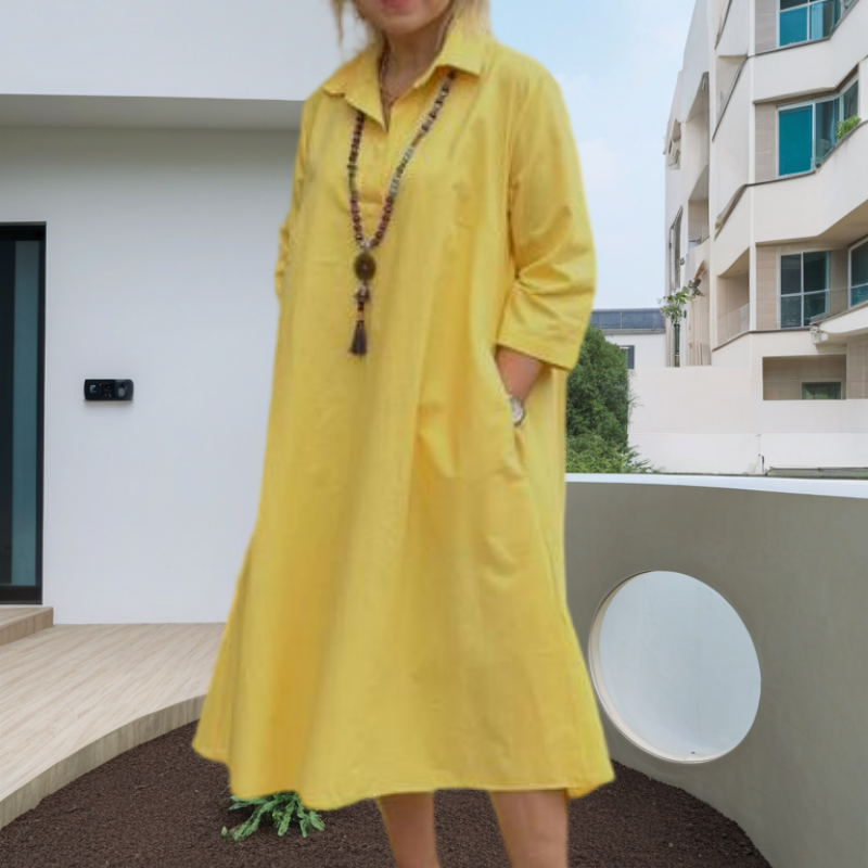 Portia | Luftiges Midikleid im Tunika-Stil mit Kragen