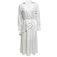 Mikah | Weißes Midikleid mit Wickelvorderseite