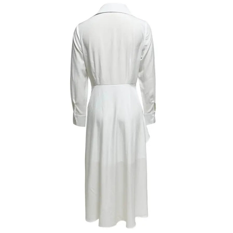 Mikah | Weißes Midikleid mit Wickelvorderseite