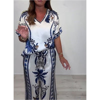 Gayli | Zweiteiliges Set aus Satin mit Blumendruck