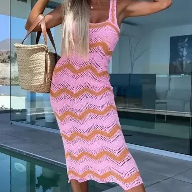 Jassi | Ombre Chevron-Häkelkleid