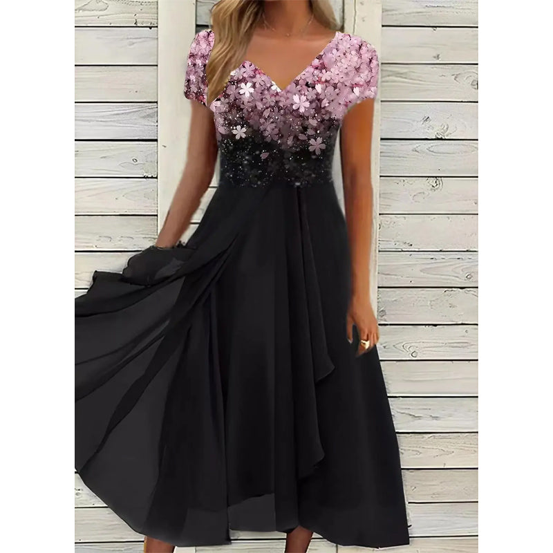 Brooke | stilvolles Kleid mit V-Ausschnitt und modernem Druck