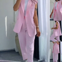 Olivia | elegantes Set mit ärmellosem Blazer und High-Waist-Hose