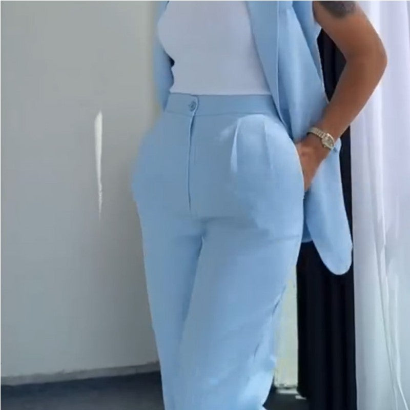 Olivia | elegantes Set mit ärmellosem Blazer und High-Waist-Hose