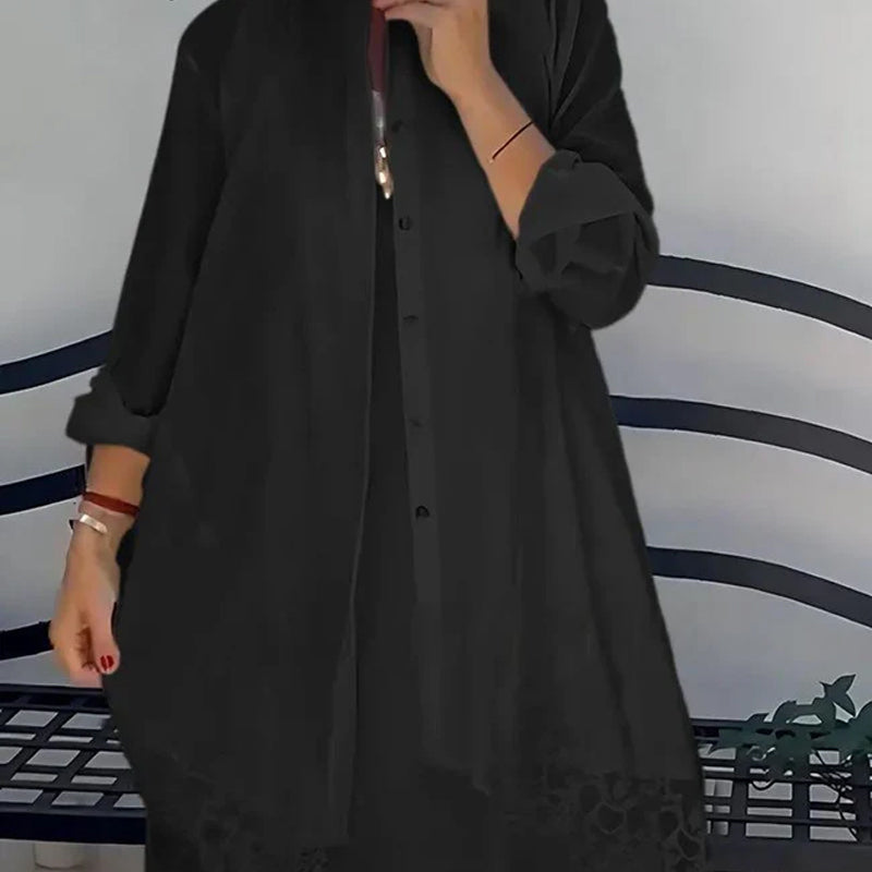 Eilena | Lockere Spitzenweste mit passendem Kleid-Set