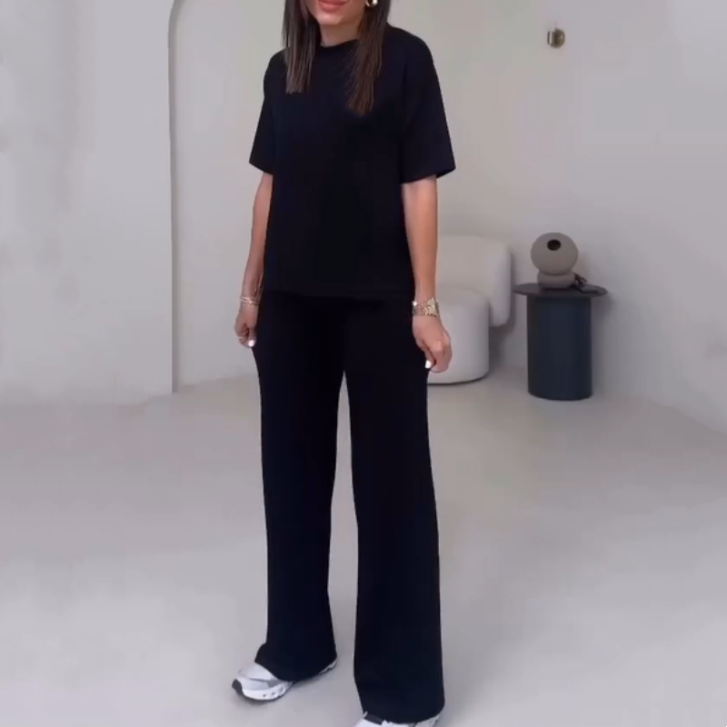 Dena | Zweiteiliges Set mit Kurzarm-Top und Hose