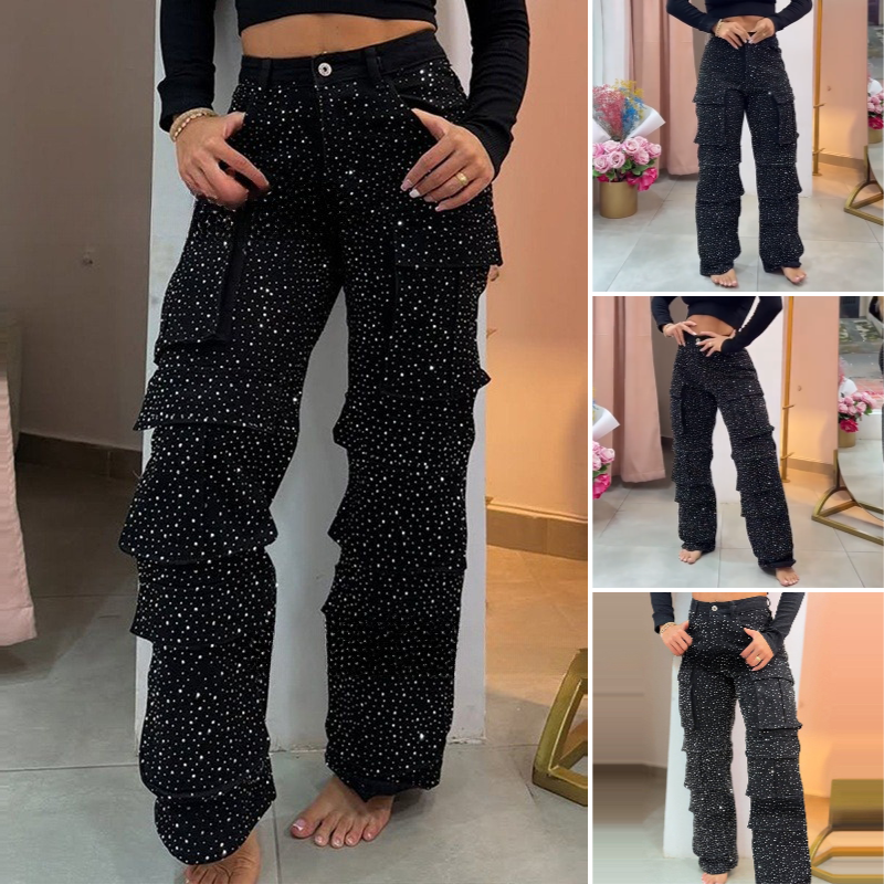 Marelle | Damenhose mit Strass und Taschen