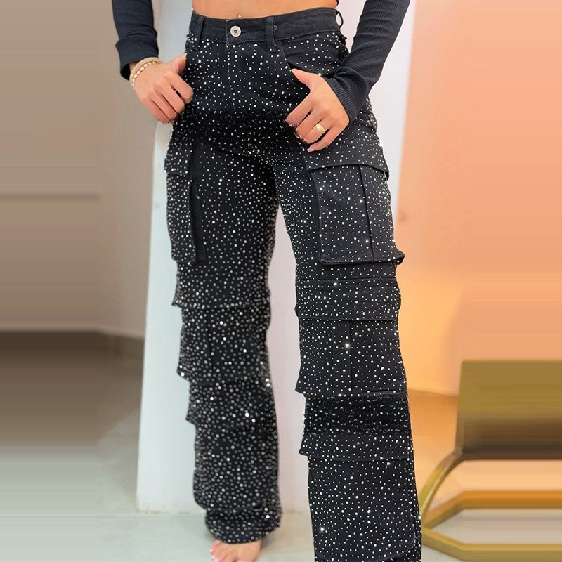 Marelle | Damenhose mit Strass und Taschen