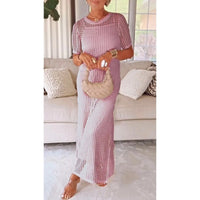 Gail | trendiges zweiteiliges Set mit hohlem Maxikleid für den Sommer