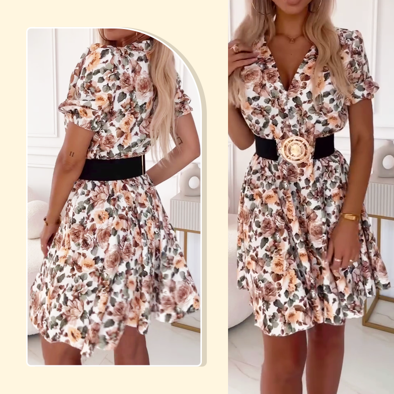 Zas | Minikleid mit V-Ausschnitt und Blumenprint