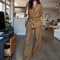 Lora | Drapiertes Satin-Oberteil und Hosen-Set