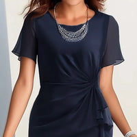 Poppy | elegantes einfarbiges Kleid für Damen