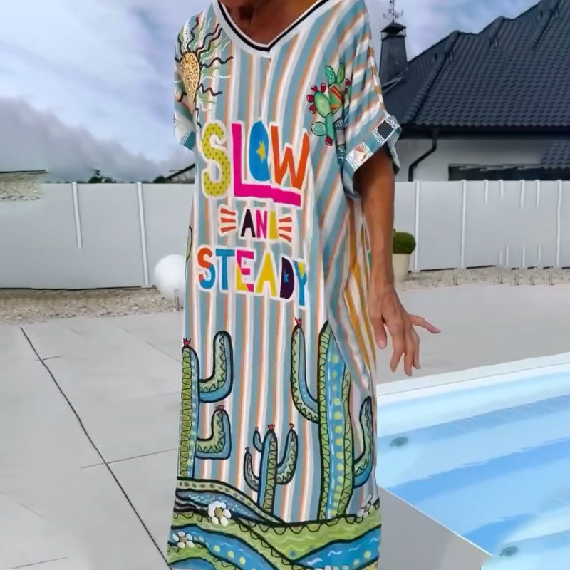 Emale | Kunstvolles Strandkleid