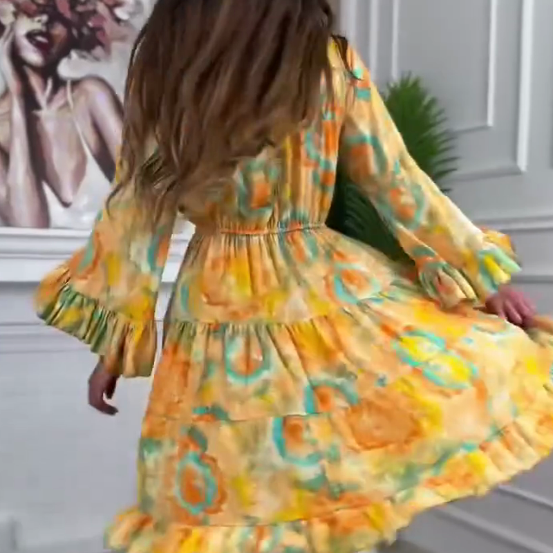 Wesley | trendiges plissiertes Kleid mit V-Ausschnitt für den Sommer