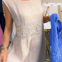Manou | Lässiges Leinenkleid mit Spitzendetails